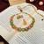 Aesthetic kempstone matt golden finish necklace with pair of earrings