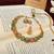 Aesthetic kempstone matt golden finish necklace with pair of earrings