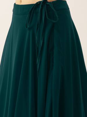 classy green embroidered thread work georgette wedding lehenga set choli with dupatta with dupatta 6
