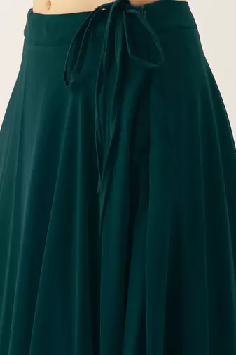 classy green embroidered thread work georgette wedding lehenga set choli with dupatta with dupatta
