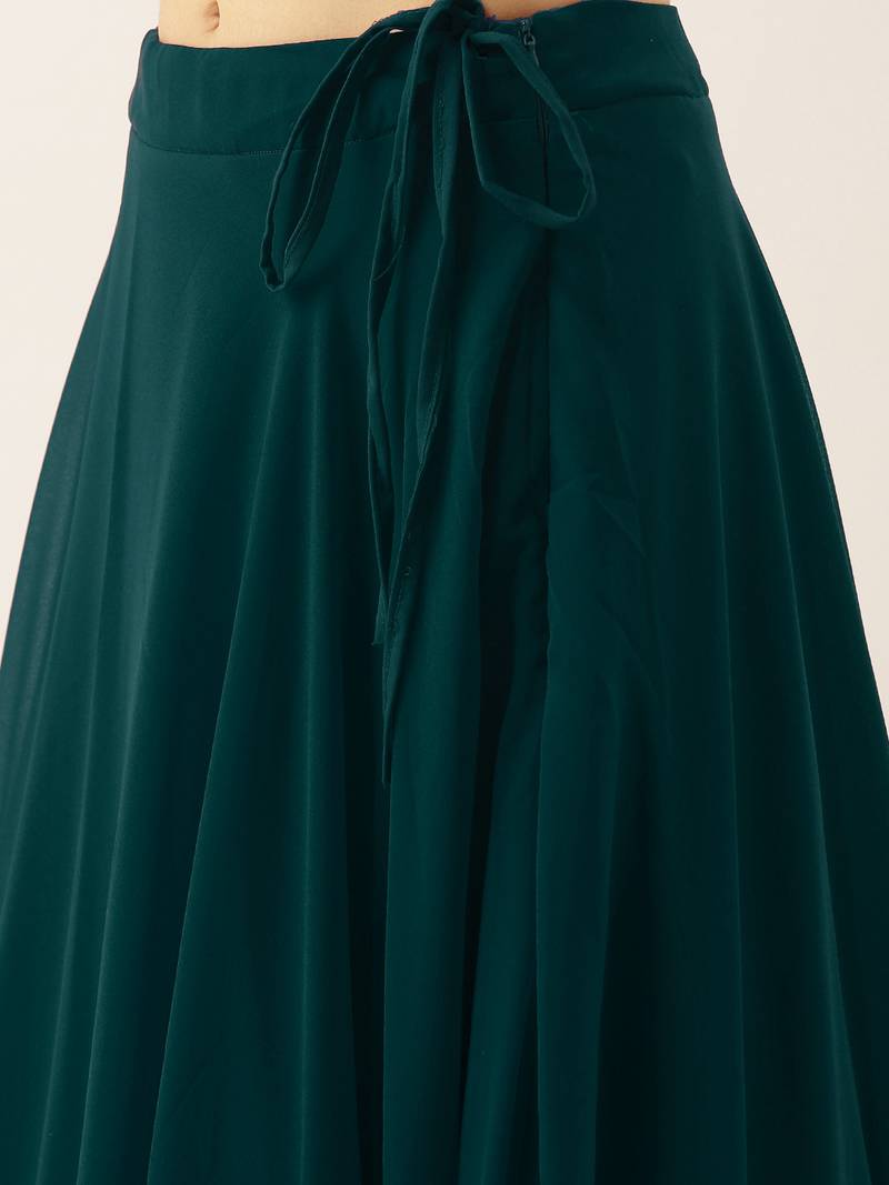 Classy Green Embroidered Thread Work Georgette Wedding Lehenga Choli With Dupatta