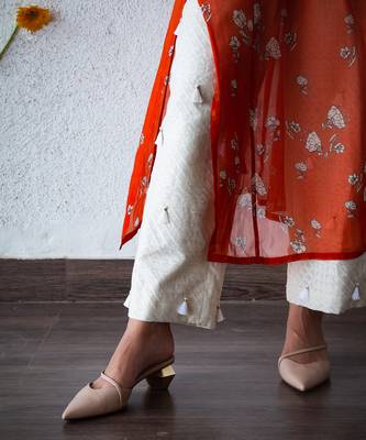 Orange organza kurta set 2