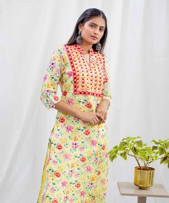 Light yellow dupion silk and butter crape kurta set 4
