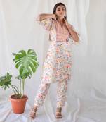 Off white dupion silk and butter crape kurta set