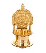 BulkySanta Pure Brass Kamakshi Deepa Big Size | Kamatchi vilakku | Kamakshi Devi Oil Lamp (12 cm Long) (1)