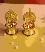 BulkySanta Pure Brass Kamakshi Deepa Big Size | Kamatchi vilakku | Kamakshi Devi Oil Lamp (12 cm Long) (2)