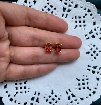 Faceted Ruby Studs 1