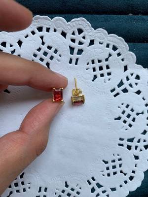 Faceted Ruby Studs 2