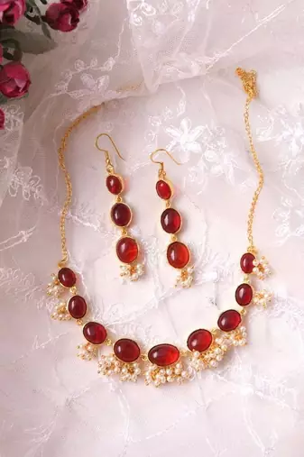 Lakshmi Ruby Necklace Set