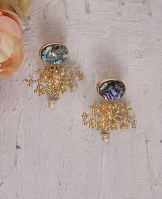 Abalone Snowflake Earrings 1