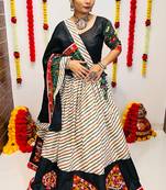 NAVRATRI SPECIAL MULTICOLOR LEHERIYA PRINTED SEMI-STITCHED LEHENGA, UN-STITCHED BLOUSE , DUPATTA