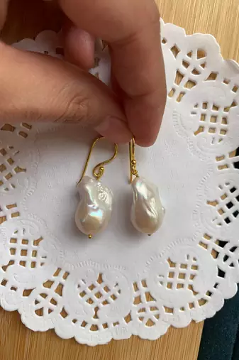 Baroque Pearl Earrings ( Gold Plated)