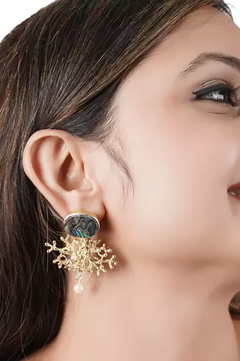Abalone Snowflake Earrings