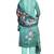 Sea green digital printed & embroidered cotton unstitched salwar salwar suit material
