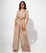 Mint green floral print co ord set