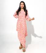 Off white floral printed long dress