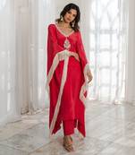 Red long kaftaan set