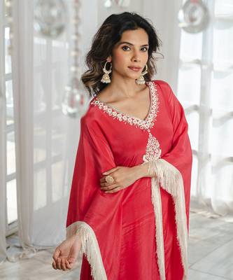 Red long kaftaan set 3