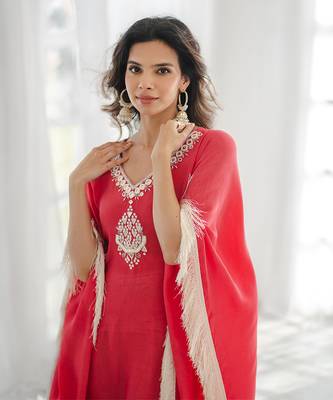 Red long kaftaan set 4