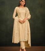 Designer Lemon Yellow Straight Suit For Party Wear