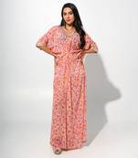 Off white floral printed kaftaan