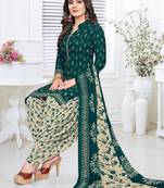 Green printed cotton unstitched salwar salwar suit material