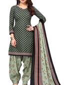 Green printed cotton unstitched salwar salwar suit material