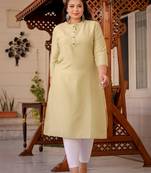  green solid straight kurta