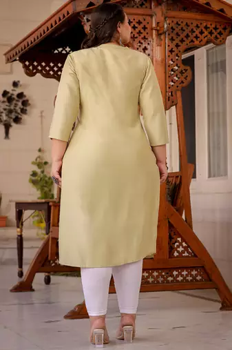  green solid straight kurta