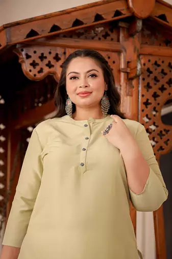  green solid straight kurta