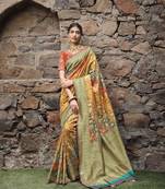 Designer Party Wear Heavy Banarsi Silk Border Work Saree