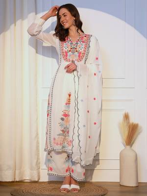 Designer Party Wear Look Top, Plazzo & Dupatta Set 1