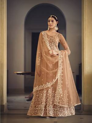 COLOR LONG ANARKALI SALWAR SUIT IN NET FABRIC MATERIAL  4