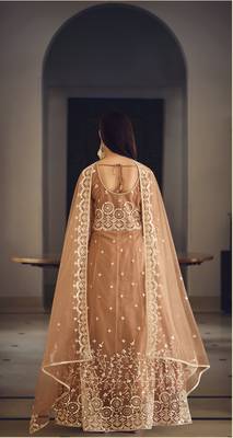 COLOR LONG ANARKALI SALWAR SUIT IN NET FABRIC MATERIAL  5