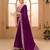 Beautiful wine embroidery work lace border georgette saree for women