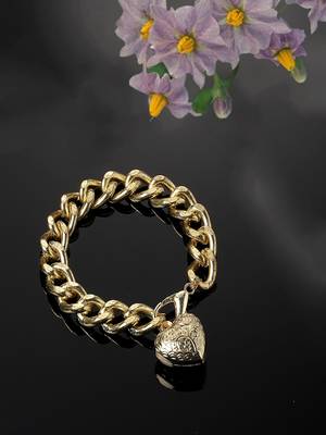 Gold & gold adjustable bracelet with kundan &  pearls 2