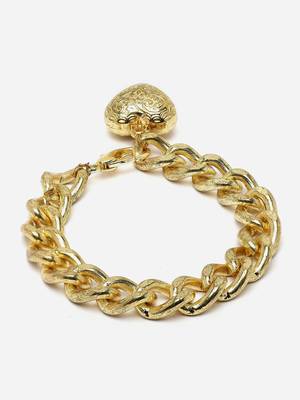 Gold & gold adjustable bracelet with kundan &  pearls 4