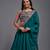 Green Sequin Embroidered Work Blouse and Viscose Fabric Batik Printed Unstitched Lahengha