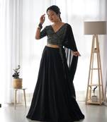 Pure Soft Fox Georgette Fabric Lehengha Choli Fully Stitched, With Fancy Designer Blouse Fully Stitched With Dupatta