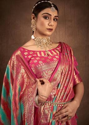 Rama silk blend Blend Saree With Unstitched Blouse Piece 3