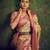 Kimisha women's gold silk saree with unstitched blouse piece