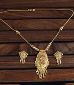 Mansiyaorange gold plated dokiya necklace set  with earrings for women