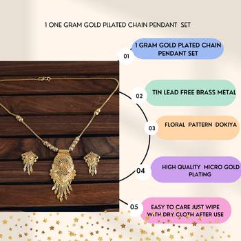 Mansiyaorange gold plated dokiya necklace set  with earrings for women 2