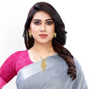 Mansiyaorange gold plated dokiya necklace set  with earrings for women 4