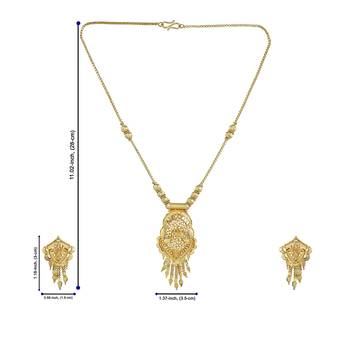 Mansiyaorange gold plated dokiya necklace set  with earrings for women 5