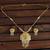 Mansiyaorange gold plated dokiya necklace set  with earrings for women