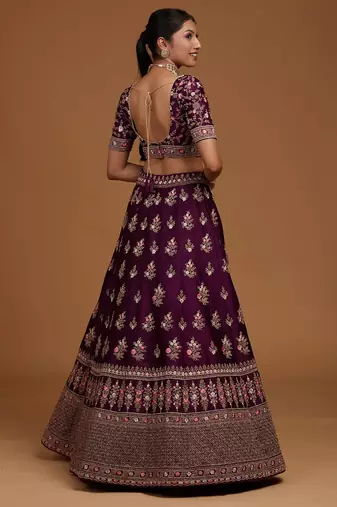 Violet Wedding Lehenga Choli for Women