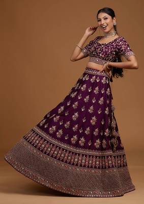 Violet Wedding Lehenga Choli for Women 4