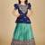 Kids Blue New south Indian traditional pattu pavadai Jacquard Lehenga choli for girls dress