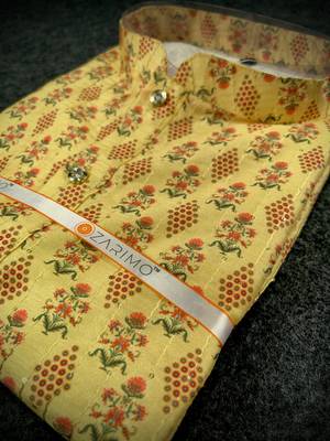 Multicolor sequins cotton silk stitched mens kurta 4